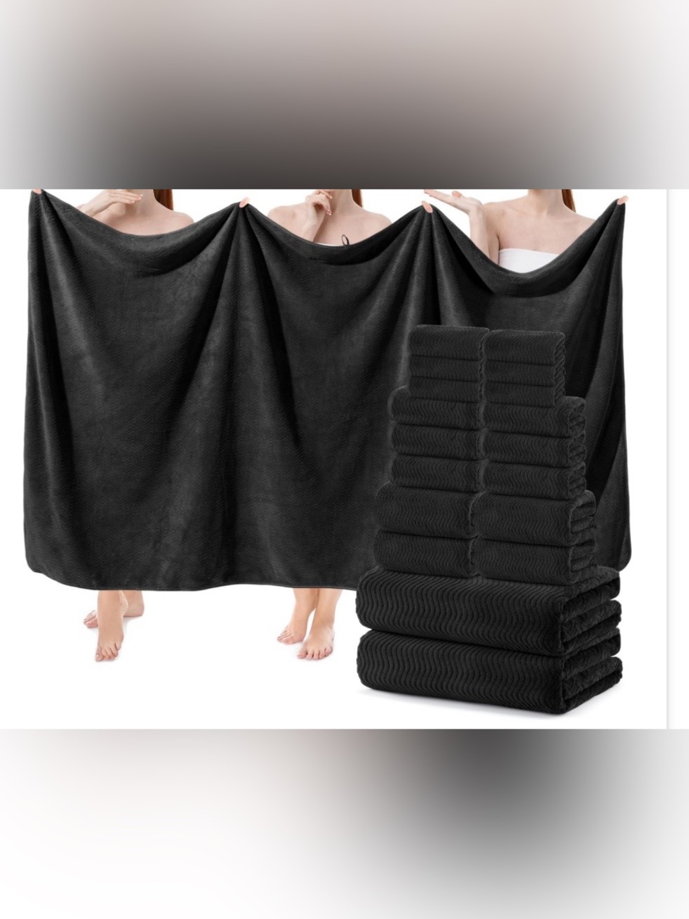 18 pc Microfiber Bath Towel Set - Soft Quick-Dry